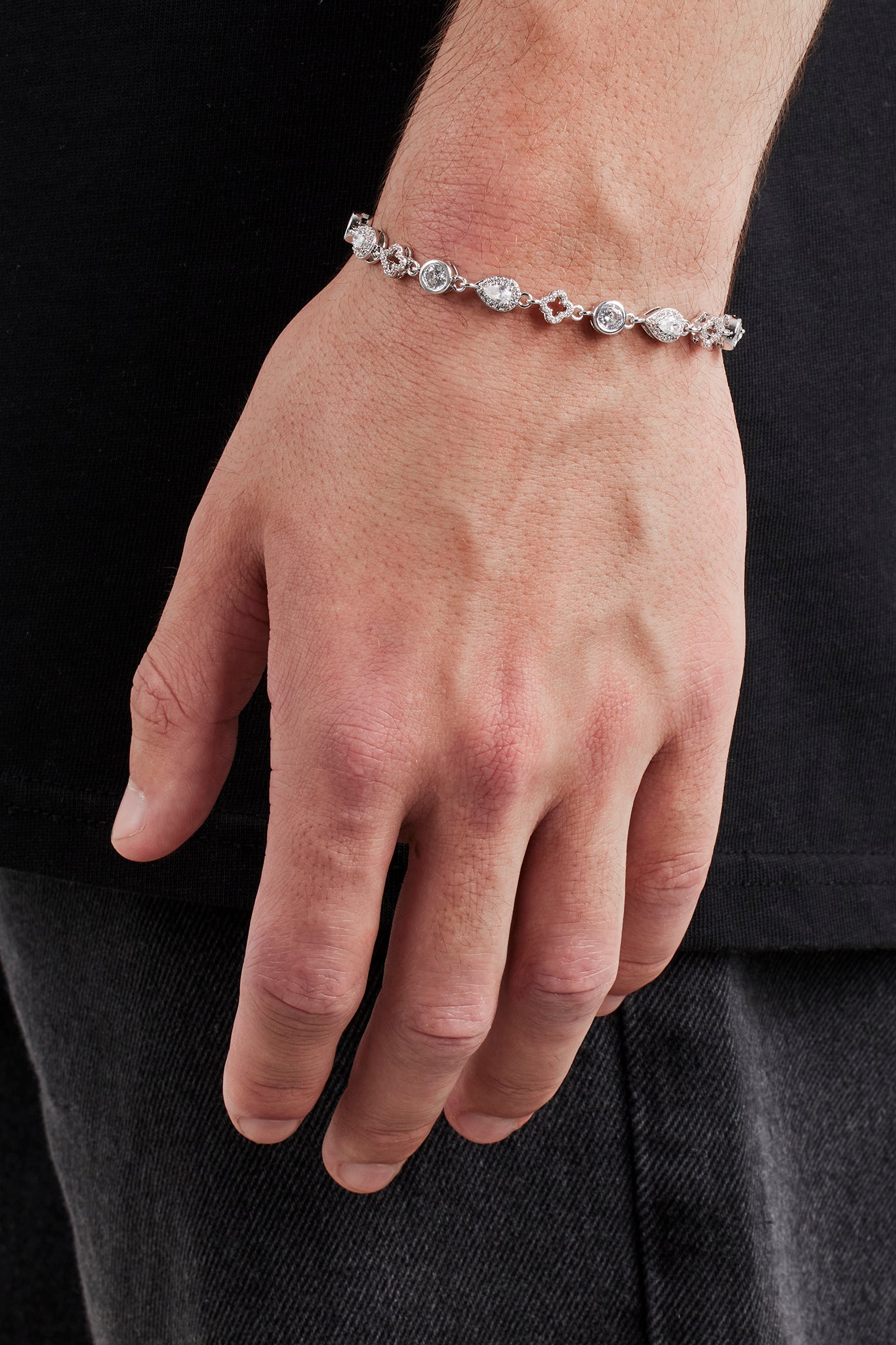 Iced Round & Star Gemstone Tennis Bracelet - 6mm